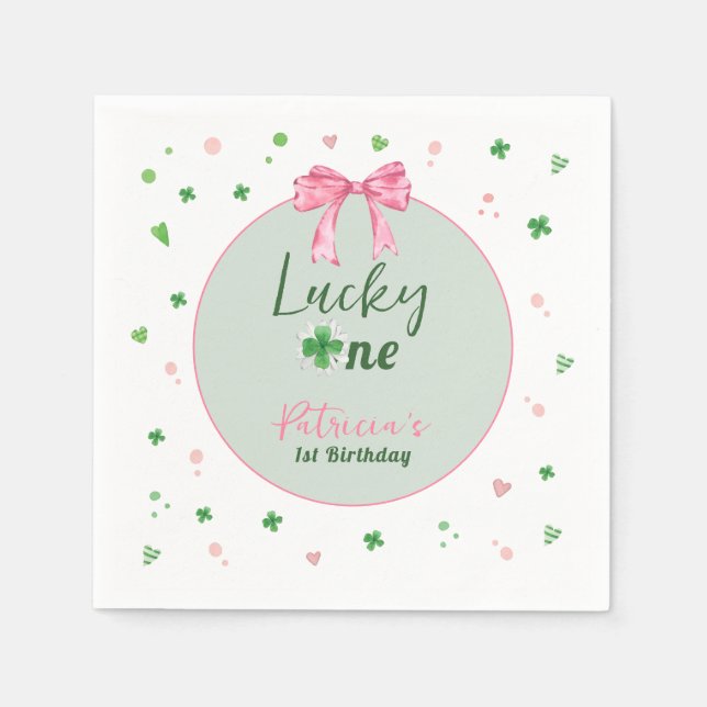 Lucky One St Patrick Girl Birthday Pappersservett (Framsidan)