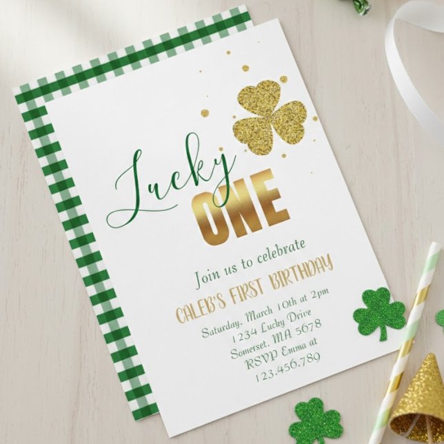 Lucky ONE St Patrick’s Day 1st Birthday Inbjudningar (Skapare uppladdad)