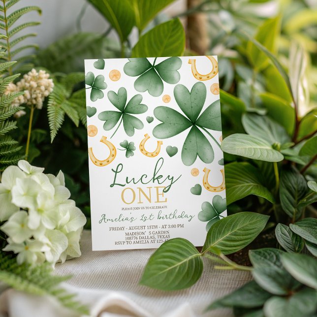 Lucky One St. Patrick's 1st Birthday Invite Inbjudningar (Skapare uppladdad)