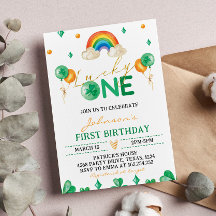Lucky One St Patrick's Boy 1st Birthday-inbjudan