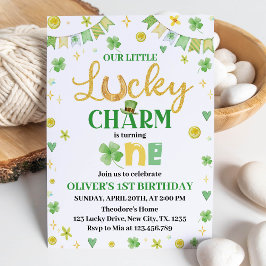 Lucky One St patrick's day 1st Birthday-inbjudan Inbjudningar