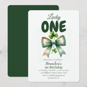 Lucky One St patricks day 1st Birthday Inbjudningar