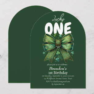 Lucky One St patricks day 1st Birthday Inbjudningar