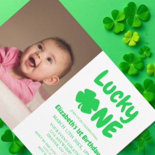 Lucky One St patrick's day 1st Birthday Inbjudningar
