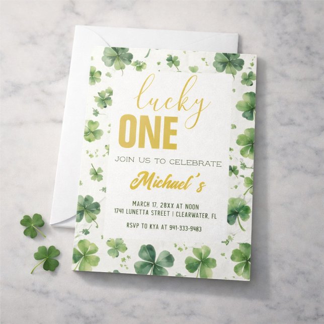 Lucky One | St. Patrick's Day 1st Birthday Inbjudningar (Skapare uppladdad)