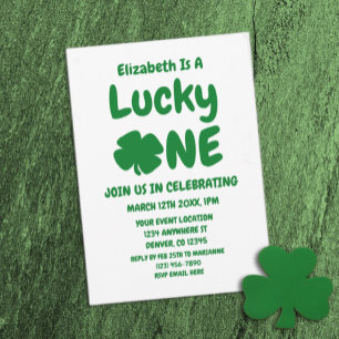 Lucky One St patrick's day 1st Birthday Inbjudningar