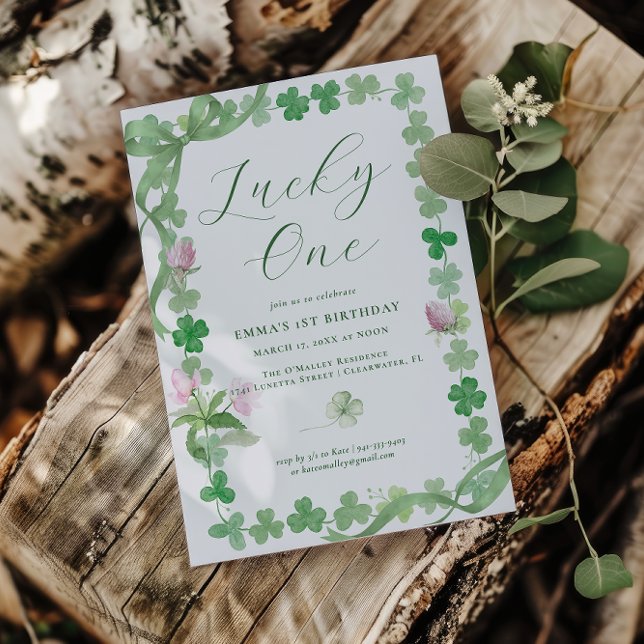 Lucky One | St. Patrick's Day 1st Birthday Inbjudningar (Skapare uppladdad)