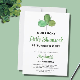 Lucky One St. Patrick's Day 1st Birthday Inbjudningar