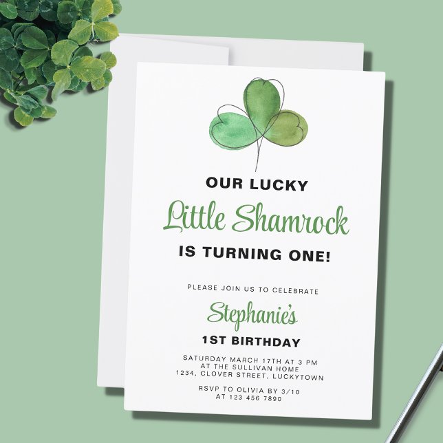 Lucky One St. Patrick's Day 1st Birthday Inbjudningar (Skapare uppladdad)