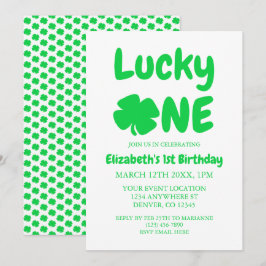 Lucky One St patrick's day 1st Birthday Inbjudningar