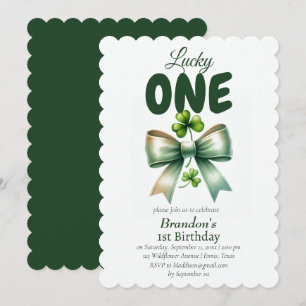 Lucky One St patricks day 1st Birthday Inbjudningar