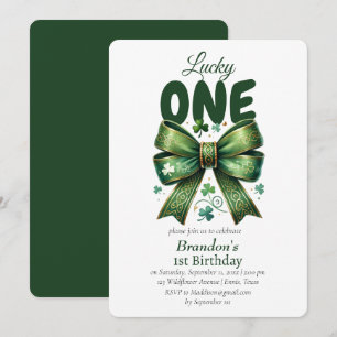 Lucky One St patricks day 1st Birthday Inbjudningar