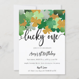 Lucky One St. Patrick's Day 1st Birthday Inbjudningar