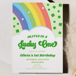 Lucky One St. Patrick's Day 1st Birthday Party Inbjudningar