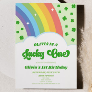 Lucky One St. Patrick's Day 1st Birthday Party Inbjudningar