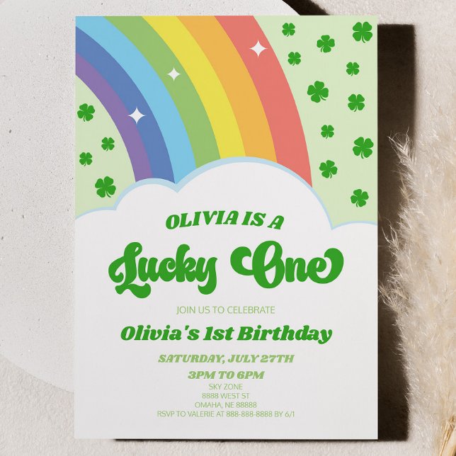 Lucky One St. Patrick's Day 1st Birthday Party Inbjudningar (Skapare uppladdad)