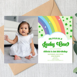 Lucky One St. Patrick's Day 1st Birthday Party Inbjudningar