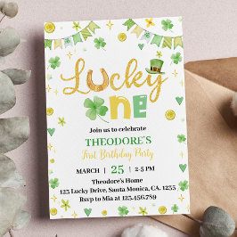 Lucky One St. Patrick's Day Birthday-inbjudan Inbjudningar