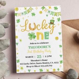 Lucky One St. Patrick's Day Birthday-inbjudan Inbjudningar