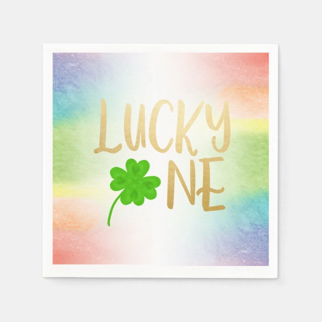 Lucky One St. Patricks Day Birthday Papper Pappersservett (Framsidan)