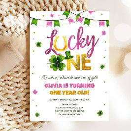 Lucky One St. Patrick's Day Girl First Birthday in Inbjudningar