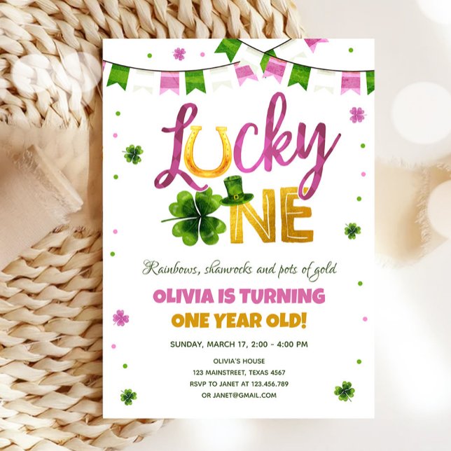 Lucky One St. Patrick's Day Girl First Birthday in Inbjudningar (Skapare uppladdad)