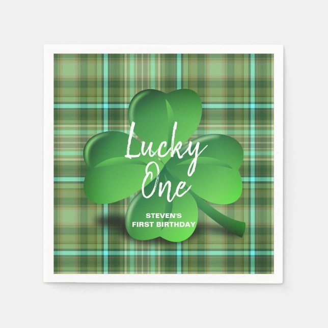 Lucky One St patrick's day Monogram Pappersservett (Framsidan)