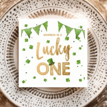Lucky One St patrick's day Papper Plate Klöver Boy