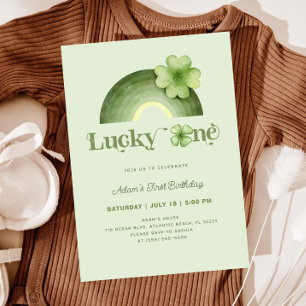 Lucky One St. Patrick's Day Rainbow 1 Birthday Inbjudningar