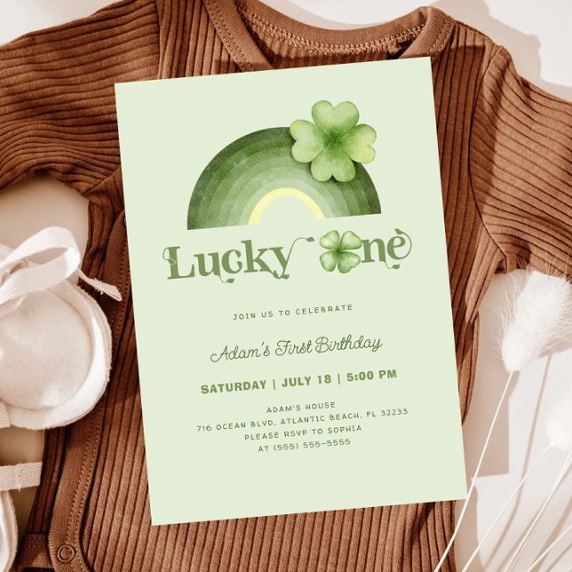 Lucky One St. Patrick's Day Rainbow 1 Birthday Inbjudningar (Skapare uppladdad)