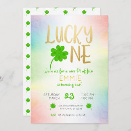 Lucky One St. Patricks Day Shamrock Birthday Inbjudningar