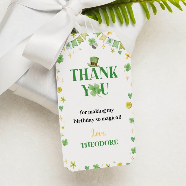 Lucky One Tack Födelsedagsfest Presentetikett (Skapare uppladdad)