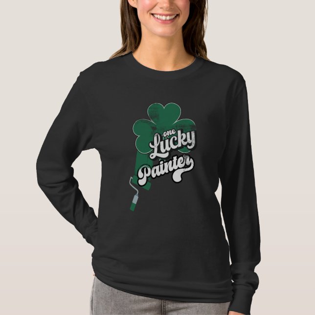 Lucky Painter Shamrock C St Patricks Day T Shirt (Framsida)
