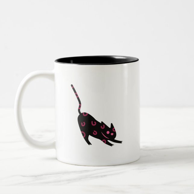 Lucky Panther Mug | Bold Cat Energy Två-Tonad Mugg (Vänster)