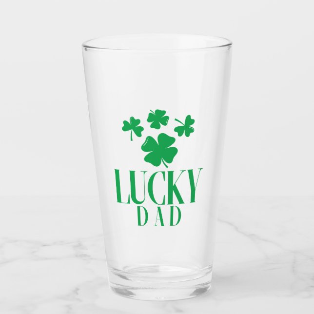 Lucky Pappa Pint Glass - Klöver Coola för Far Glaskopp (Framsida)