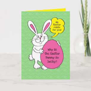 Lucky Påskhare Funny Riddle För barn Card Kort