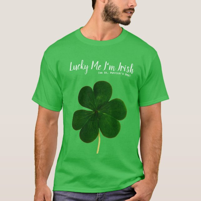 Lucky Patrick's Day Grönt Shamrock T-Shirt (Framsida)