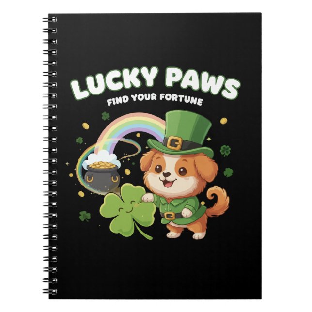 "Lucky Paws St. Patricks Day-valp" Anteckningsbok (Framsidan)