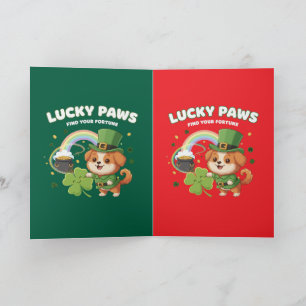 "Lucky Paws St. Patrick's Day Valp" Kort