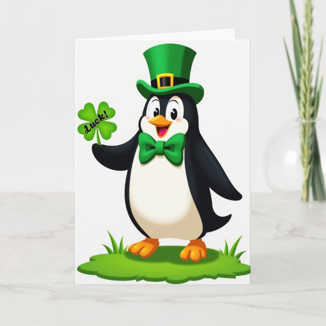 Lucky Penguin Fun Time Card Kort (Framsida)