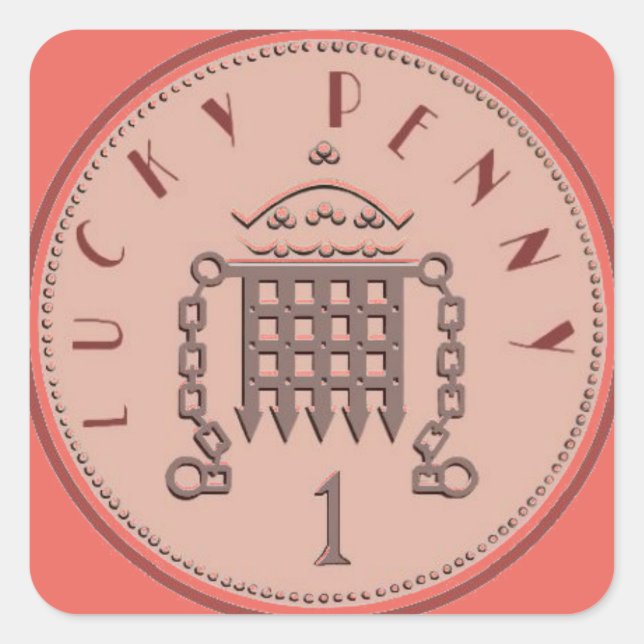 Lucky Penny Sticker Fyrkantigt Klistermärke (Framsida)