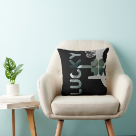 LUCKY Pillow Abstrakt Trend Insida Decor Black Kudde
