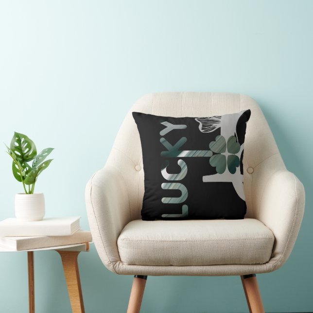 LUCKY Pillow Abstrakt Trend Insida Decor Black Kudde (Stol)