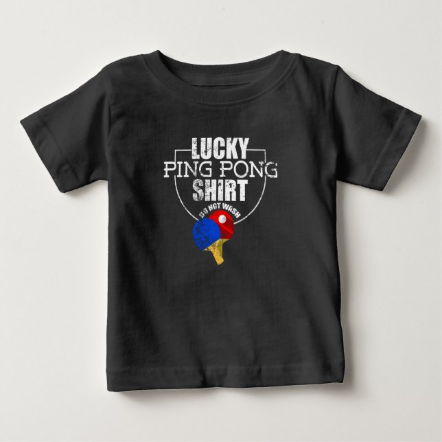Lucky Ping Pong Funny för Bord tennis Players T Shirt (Framsida)