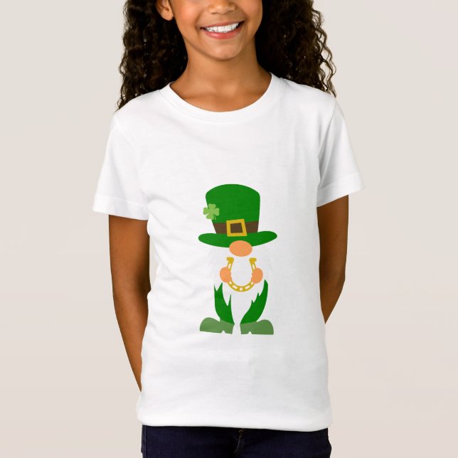 Lucky Play Gnome - St. Patrick's Day T Shirt (Framsida)