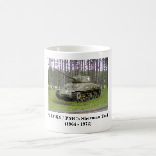 + "Lucky, PMC:s Sherman Tank mugg