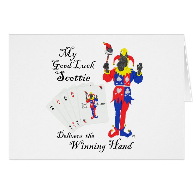 Lucky Poker Scottish Terrier Hälsningskort (Framsidan Horizontal)