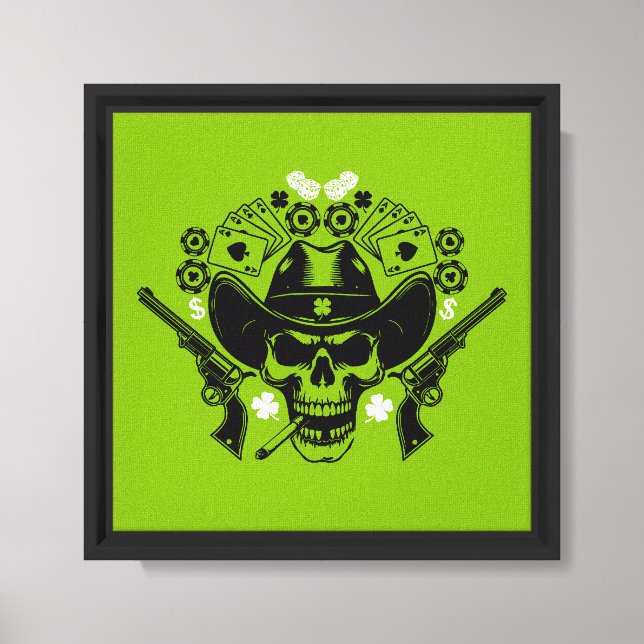 Lucky Poker Skull Canvastryck (Framsida)