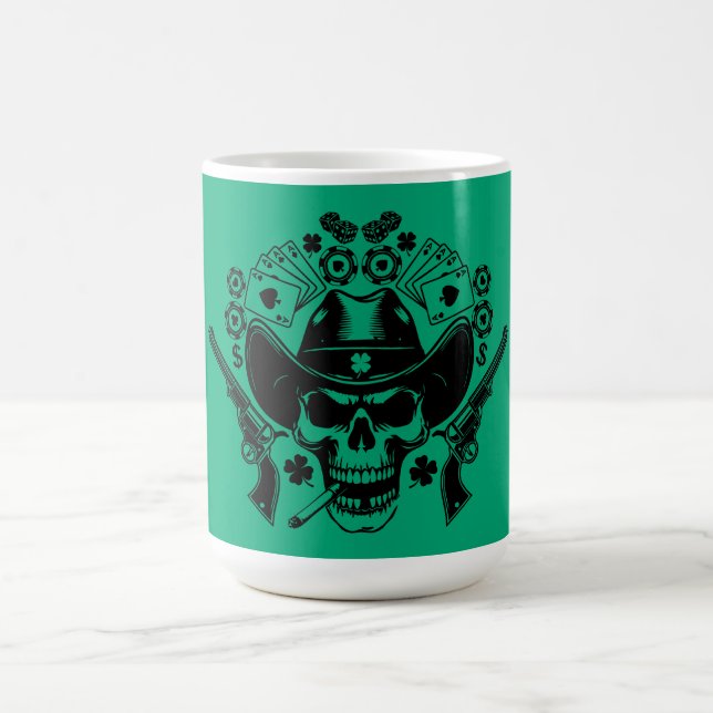 Lucky Poker Skull Magisk Mugg (Center)