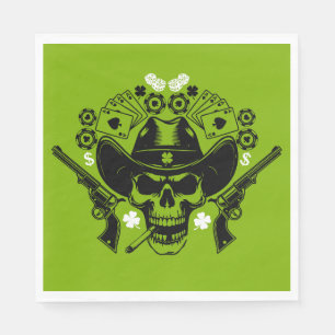 Lucky Poker Skull Pappersservett